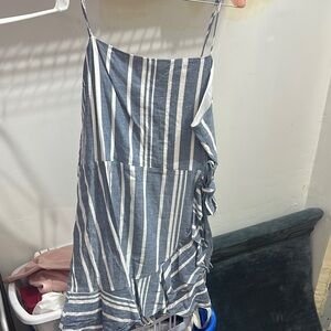 Blue and White Striped Dress